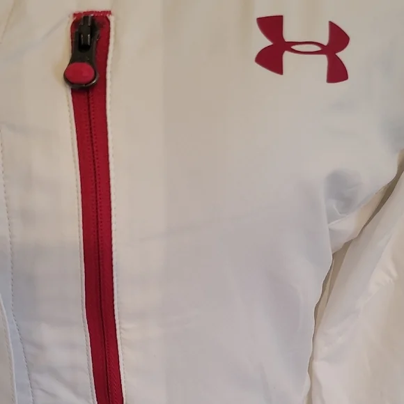 Under Armour White Button Down Shirt with Red Accent - Picture 6 of 9